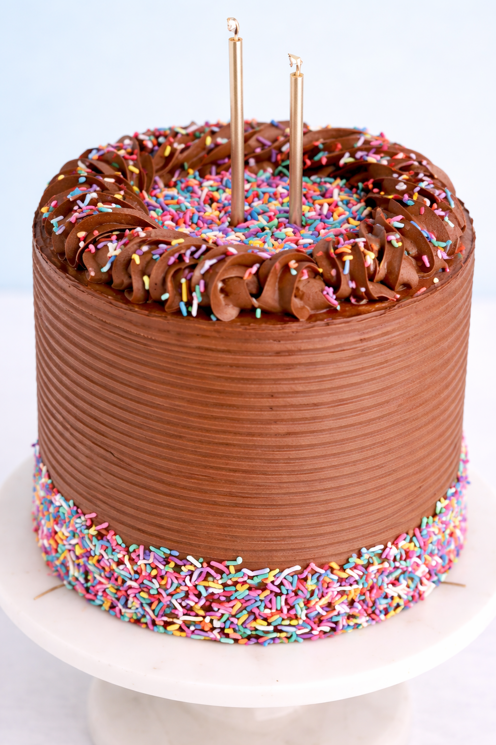 Chocolate sprinkle cake