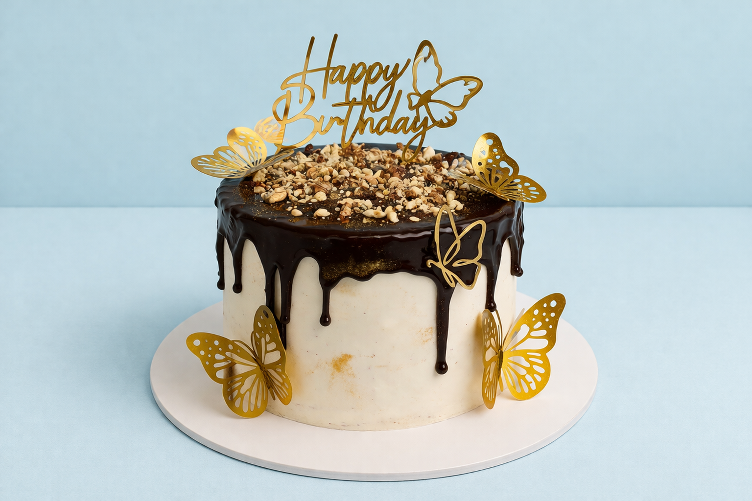 New Drip cake with butterflies