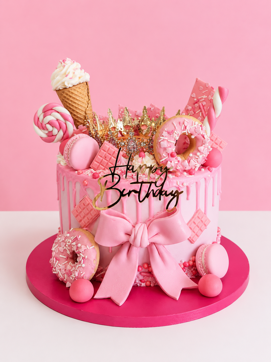 New - Pink Princess Overload Drip Cake