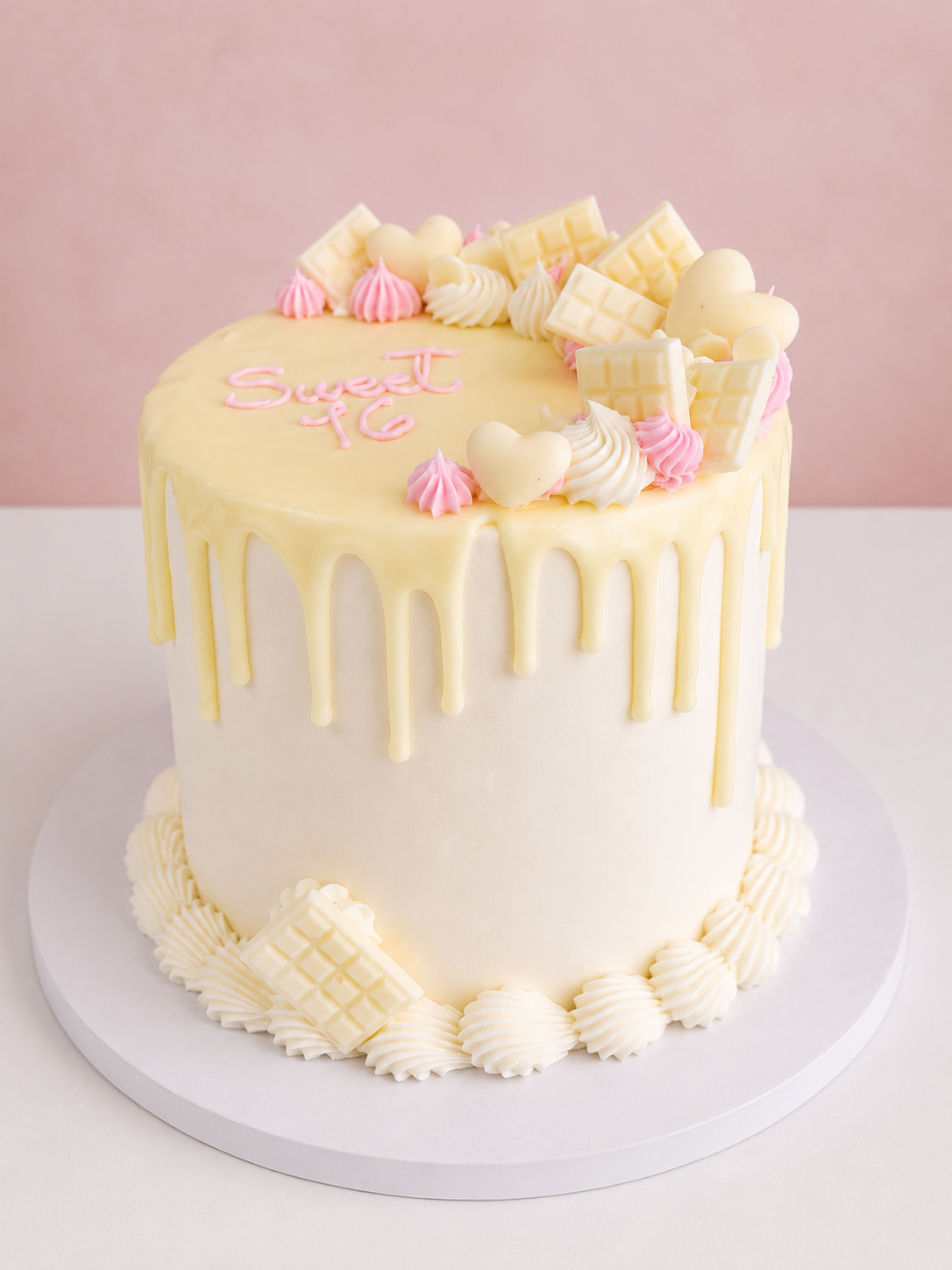 New - White Chocolate White Dream drip Cake