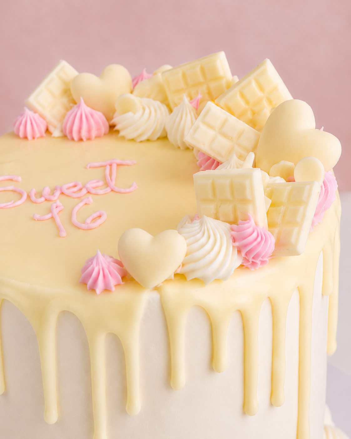 New - White Chocolate White Dream drip Cake