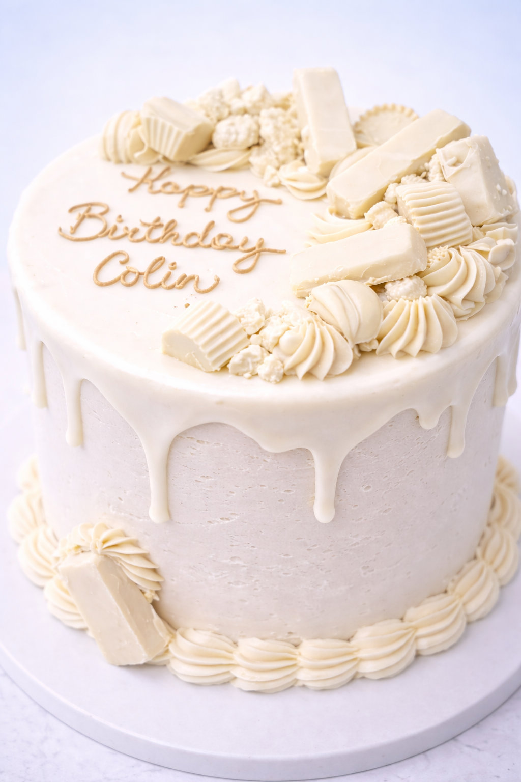 White drip chocolate candy