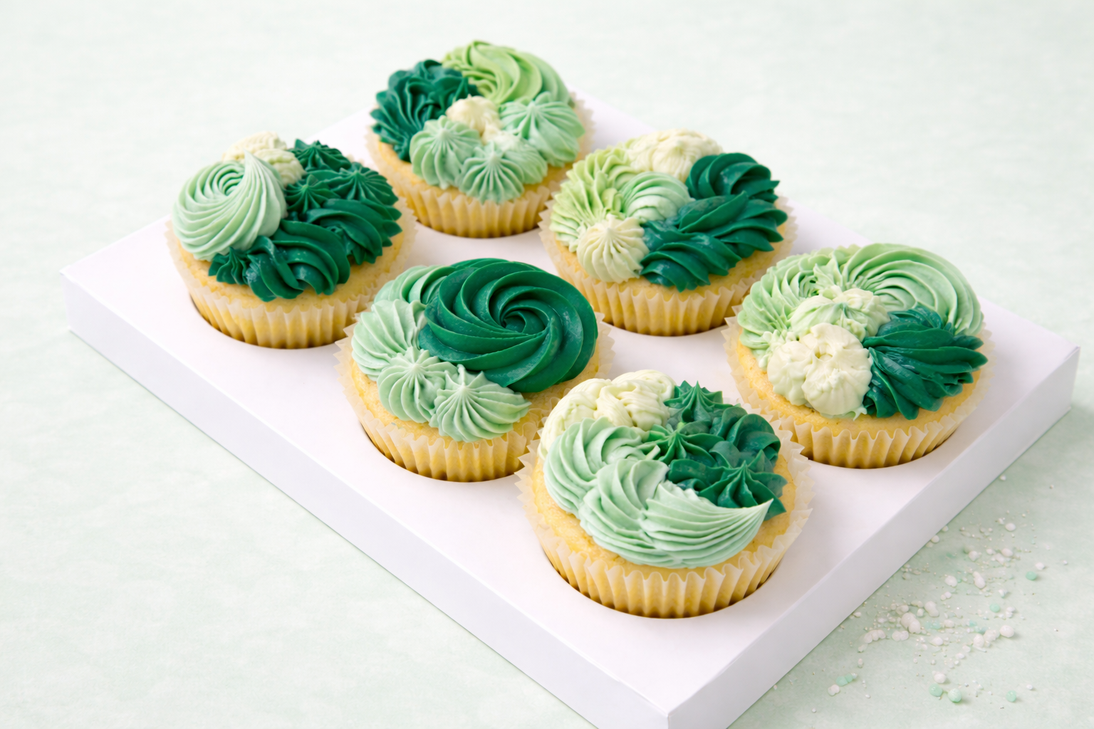 Green cupcakes