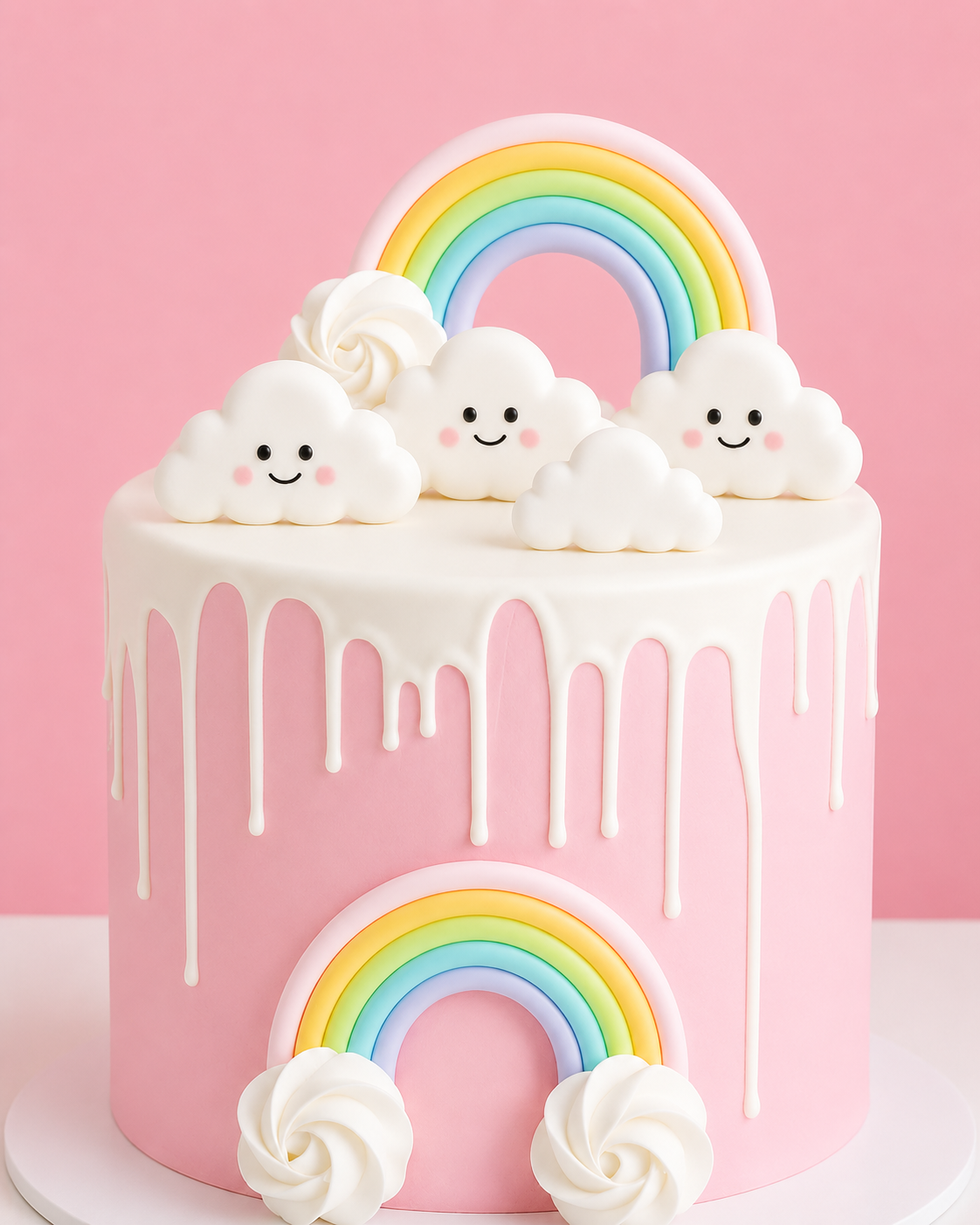 Pastel Rainbow Drip Cake