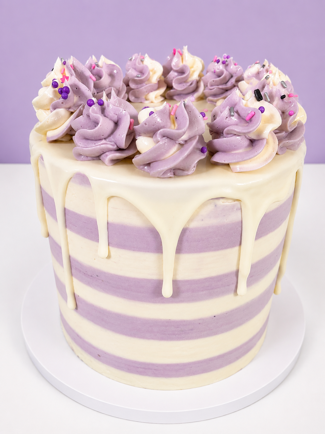 Striped Drip cake
