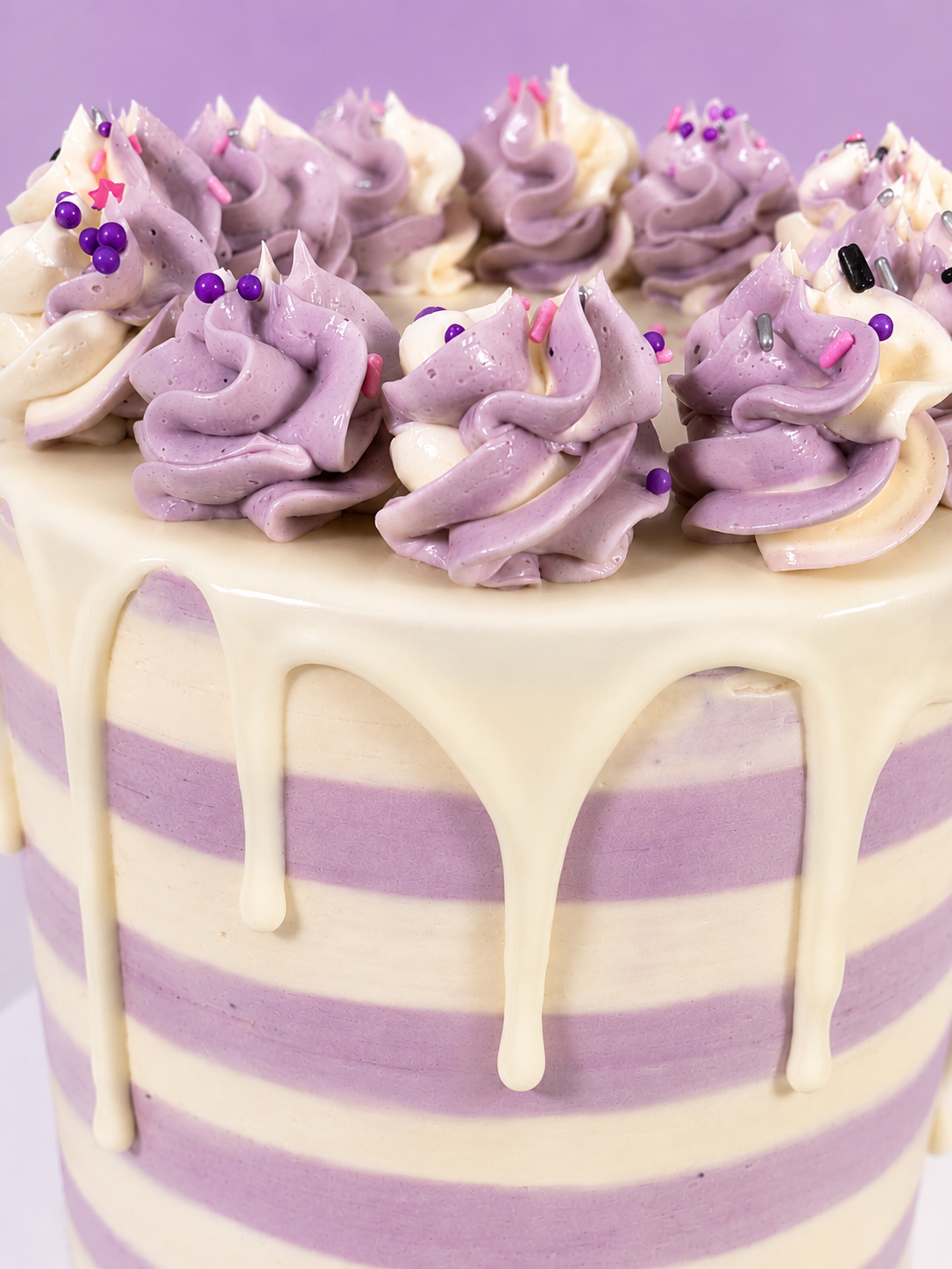 Striped Drip cake