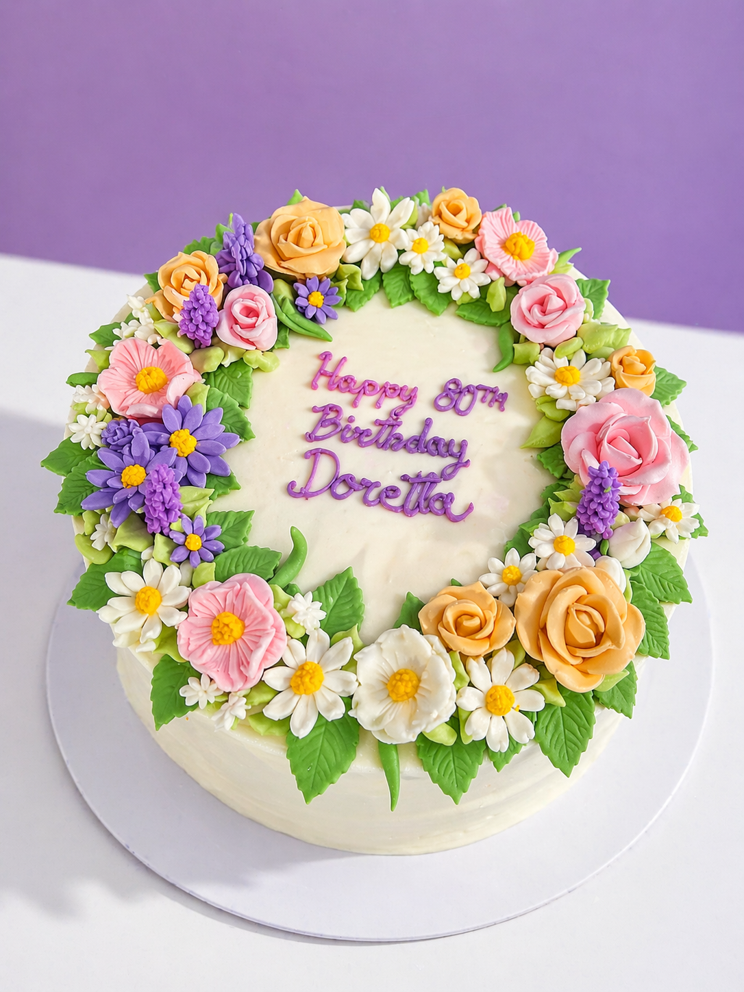 Crown of flower cake